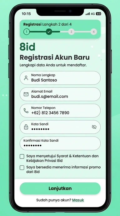 Cara Mudah Daftar Akun 8id untuk Pengguna Baru