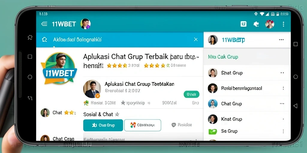 Antarmuka aplikasi 11WBET yang mudah digunakan untuk chat grup.