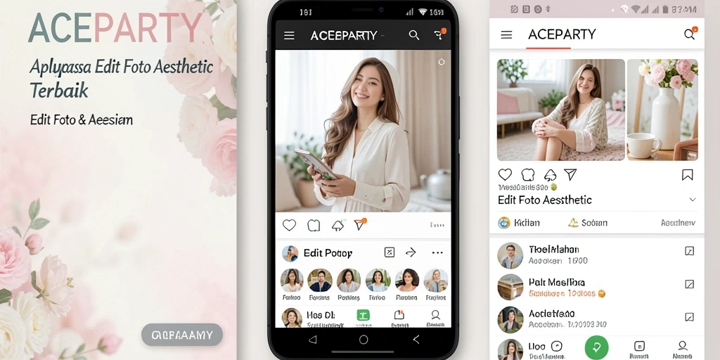 Antarmuka ACEPARTY yang menarik untuk Edit Foto Aesthetic.