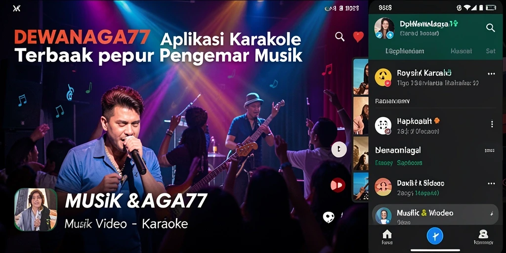 Tampilan antarmuka DEWANAGA77 saat digunakan untuk karaoke.