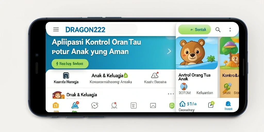 Antarmuka aplikasi DRAGON222 untuk kontrol orang tua yang intuitif.