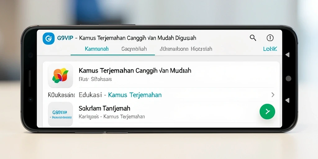Antarmuka aplikasi G9VIP yang sederhana dan fungsional.