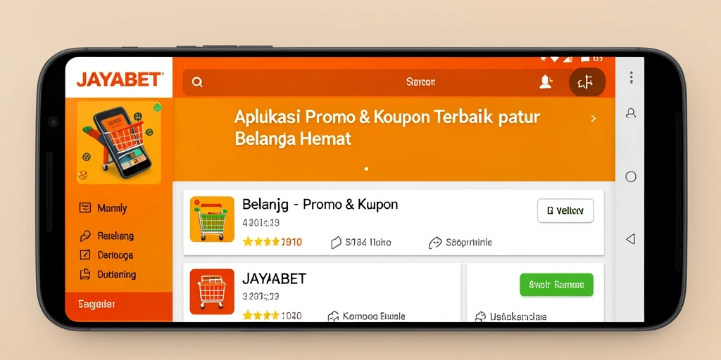 Antarmuka JAYABET menampilkan berbagai kupon dan promo menarik.