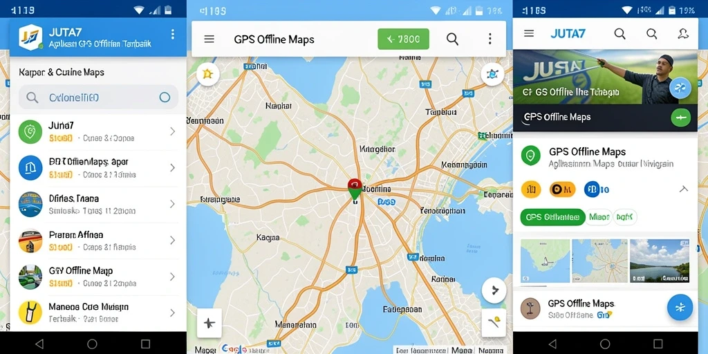 Tampilan antarmuka GPS Offline Maps JUTA7 yang user-friendly.