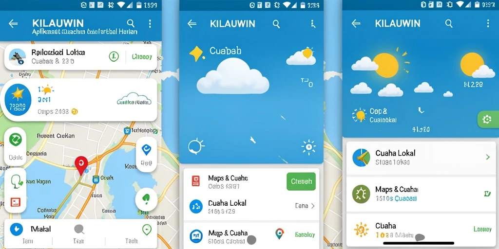 Antarmuka aplikasi KILAUWIN menampilkan informasi cuaca lokal dengan jelas.