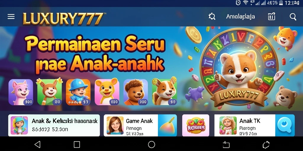 Tampilan antarmuka LUXURY777 yang menarik untuk anak-anak.
