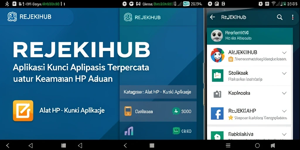 Antarmuka intuitif REJEKIHUB untuk kunci aplikasi yang aman.
