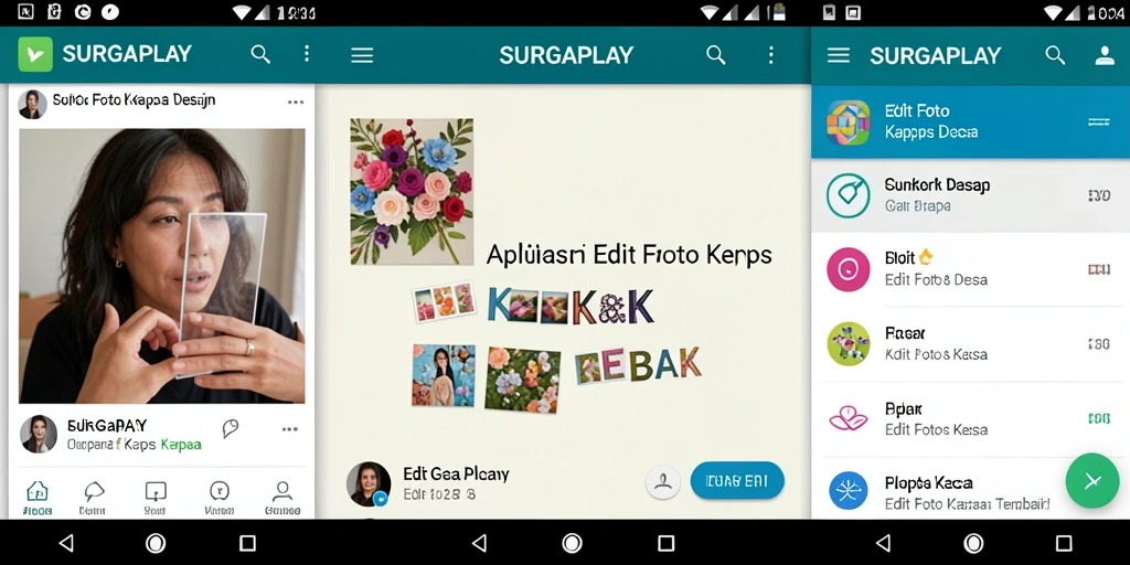 Tampilan antarmuka SURGAPLAY yang user-friendly untuk edit foto kertas kaca.