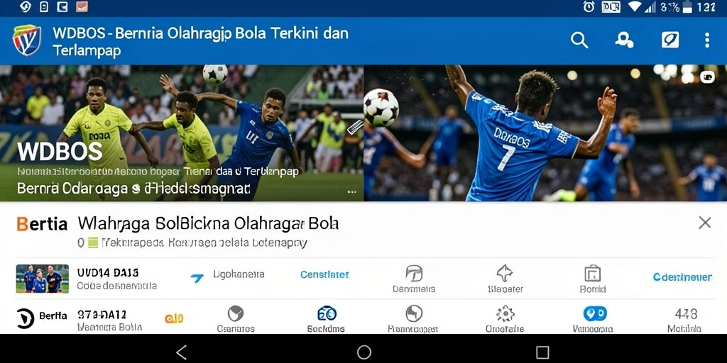 Antarmuka WDBOS menampilkan berita olahraga bola terkini dengan navigasi yang mudah.